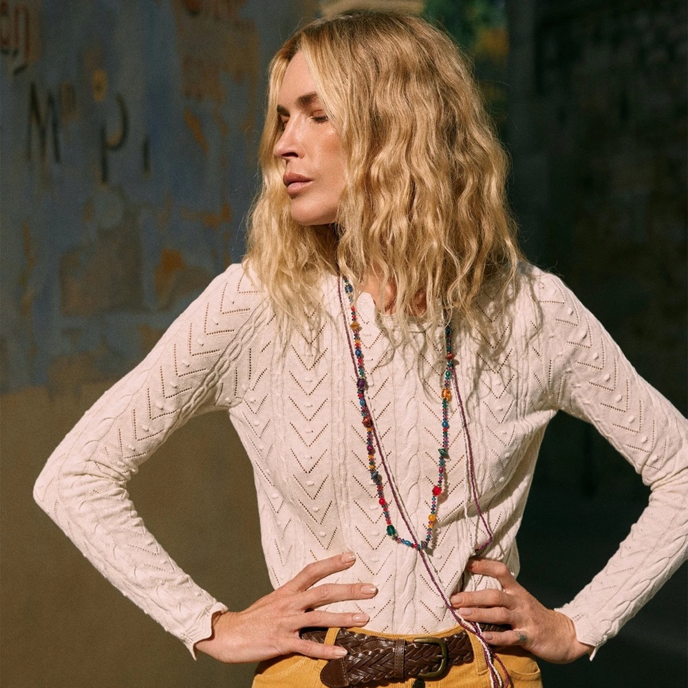 Spell Lou Lou Knit Top in Snow